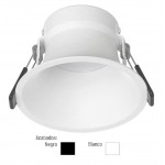 Foco empotrar LED fijo Redondo Ø105mm KONIC 12W 100º UGR19 IP54, Blanco ó Negro